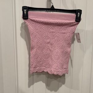 Free People Pink Textured Crop Top